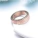 PAURO Women's Stainless Steel Rose Gold Plated Sandblast Finish Lucky Spinner Worry Ring Band 6MM Size 8