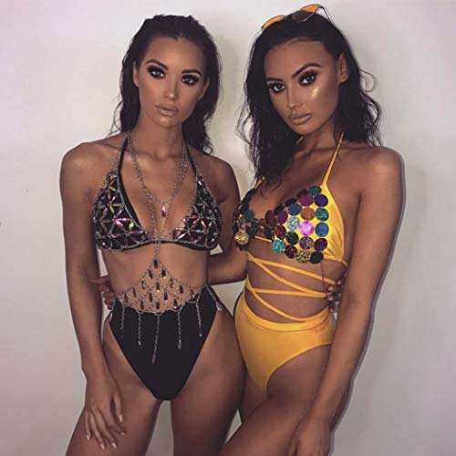 Victray Boho Sequins Body Chains Tassel Beach Body Chain Bra Fashion Harness Charm Body Accessories Jewelry for Women and Girls (1) - Thumbnail 5