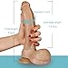 9 Inch Realistic Dildo,Flexible Double Density G spot Dildos with Strong Suction Cup for Hand -Free,Safe Material Lifelike Cock with Realism Scrotum for Anal Play Sex Toys for Women Couples