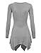 Made By Johnny MBJ Womens Long Sleeve Knot Baby Doll Tunic Top XL Heather_Grey