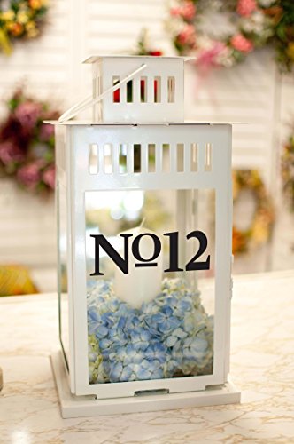 Wedding Table Numbers 1-12 Vinyl Sticker Decals (3"h x 8.5"w Words)