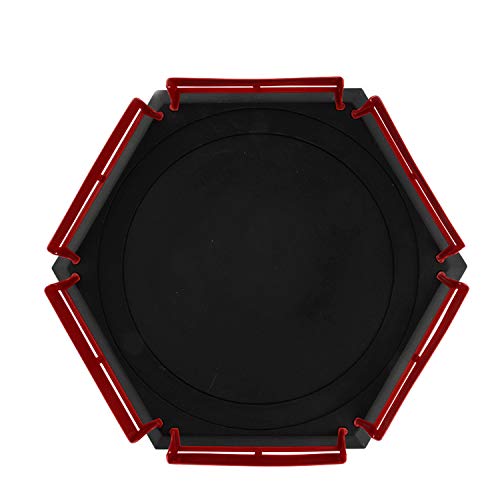 Top Battle Toy, Battle Tops Arena 38.5 x 34cm Burst Gyro Arena Disk Exciting Duel Spinning Top Launcher Stadium Toy Accessories for Boys Children Christmas Birthday Gifts Black