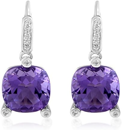 "Girls" 18K White Gold Diamond &amp; Amethyst Earrings