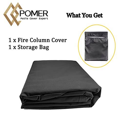 POMER Fire Column Cover, 21inch Square Firepit Cover for Patio Fire