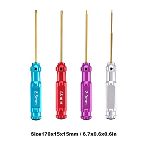 Portable White Steel 1.5mm/2.0mm/2.5mm/3.0mm Screw Driver Wrenches Hex Screwdriver Tool Kit For RC Crawler Car D90 Axial SCX10
