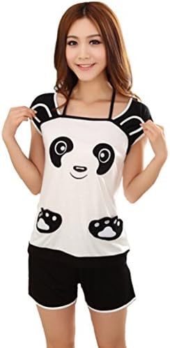 Women's Big/Teen Girls Cute Panda Sleepwear Costumes Pajama Set (L for weight 100-120lbs Height 62"-64")