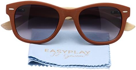 Womens Mens Wood Bamboo Temple Wayfarer Retro Vintage Lightweight Sunglasses