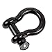 Heavy Duty Steel Towing Shackle - 3/4 Inch Off-Road Recovery, Hauling & Sailing 4.75 Ton (9,500 Lbs) Capacity with 7/8'' Locking Pin Black Weatherproof D-Rings Fits Any Car, SUV, Jeep Or Truck