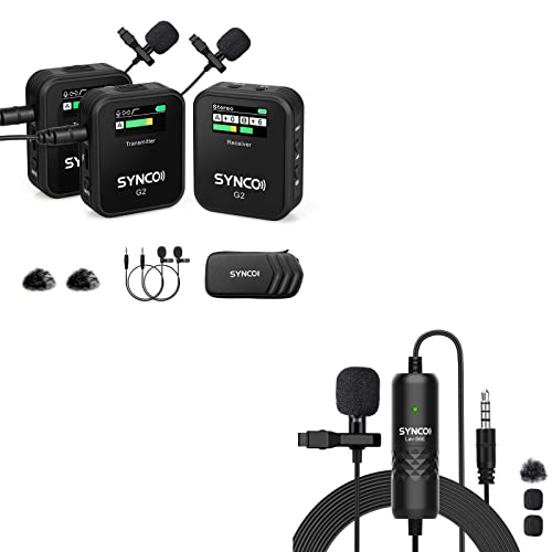 SYNCO G2(A2) Wireless Lavalier Microphone and an Extra 6M Cord lavalier