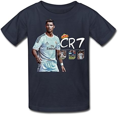 FUDI Youth's 2015 Cristiano Ronaldo Cr7 Real Madrid Uefa Tshirt S Navy
