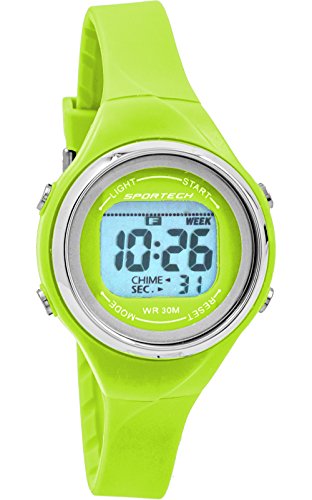 Women's Watches by Sportech - Lime Green Digital Water Resistant Sport Watch - Make Every Second Count - SP10711