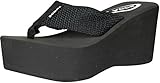 Soda Womens Oxley-S Flip Flop Sandals,Black Pu,8