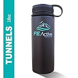 FE Active - 18 oz Eco Friendly, BPA Free, Double Walled (inner/outer wall 18/8 grade 304/ss), Vacuum Insulated, Powder Coated, Stainless Steel Water Bottle Flask Canteen. Cold 24 hrs & hot 12 hrs.
