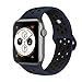 AdMaster Compatible with Apple Watch Bands 42mm 44mm,Soft Silicone Replacement Wristband Compatible with iWatch Series 1/2/3/4 -S/M Obsibian/Black