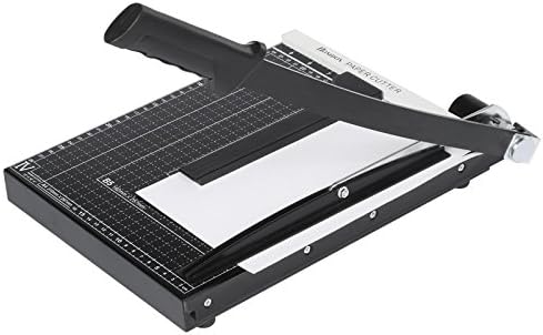 GEESENSS A4 Paper Trimmer Guillotine, 12" Heavy Duty Paper Cutter Metal Base Home Office Photo Card Cutter Trimmer - 12 Sheet, Black