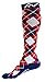 A-Swift Compression Socks (1 pair) for Women & Men by Best For Running, Athletic Sports, Crossfit, Flight Travel - Suits Nurses, Maternity Pregnancy - Below Knee High (Red White Blue Argyle, Large)