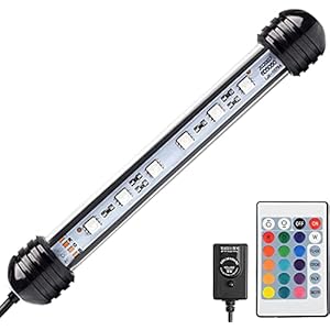NICREW Submersible Aquarium Light, Underwater RGB Multicolor LED Lights for Fish Tank, 7 Inches, 18cm