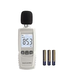 Medidor de ruido digital, comprobador de alta precisión, detector de ruido portátil para interiores y interiores, retroiluminación LCD   retención de datos de medición (30 ~ 130 dBA)