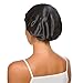 2Pack Women’s Wide Band Soft Silky Satin Bonnet Night Sleep Hat Hair Loss Cap for Frizzy Natural Hair (Black)