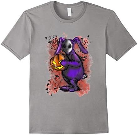 Mens Creepy Cute Bunny Pumpkin Halloween T Shirt Medium Slate