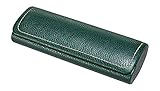Glasses Case For Men, Women, Hard Eyeglass Case W/ Magnetic Closure In Faux Leather, Green