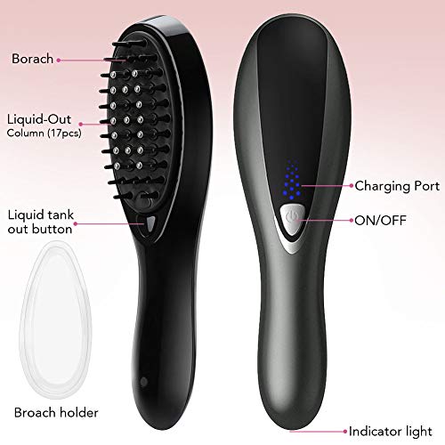 Handheld Hair Massager,Hair care liquid guiding comb Electric Mini Scalp Massager,Head Massager– Hand Held Rechargeable Scratch Massager for Head Relax, Stress Release Tool (Black)