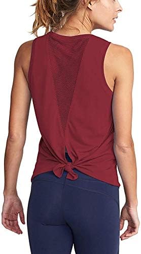 Yoga Camisoles T-Shirts Workout Tanks Shirts Sexy Mesh Tops Exercise Sports Activewear Cute Open Back