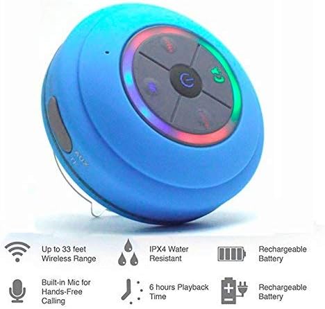 JUSTOP Rainbow LED Bluetooth Shower Speaker With FM Radio, IP67 Portable Fully Waterproof - Image 4