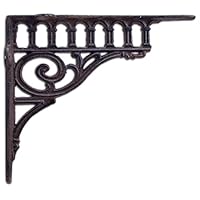 Import Wholesales Cast Iron Wall Shelf Bracket Columns Rust Brown 11.375" Deep