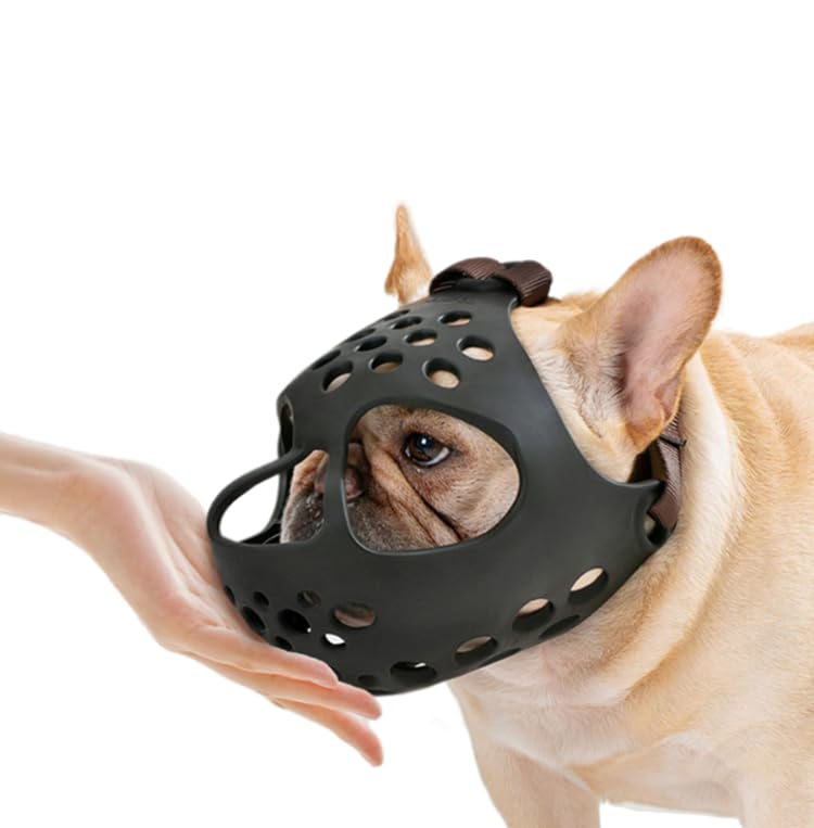 Short Snout Dog Muzzle Shih Tzu Muzzles Soft French Bull Dog Muzzle Basket Dog Muzzle To Prevent Chewing Barking Pets Dog Anti Bite Mouth Cover Adjustable Breathable for Small Medium Large Dog