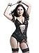Anyou Plus Size Lingerie Sets Stretchy Lace Women Lingerie Chemise Nightwear Black X-Large