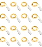 Fairy String Lights 6.5ft 20 LED Copper Wire String Lights Battery Powered Starry Firefly Fairy Moon Light for DIY Dinner Party Bedroom Holiday Home Indoor Decoration (Warm White) (16 pack warm white)