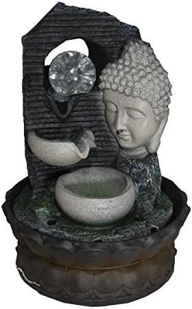 Chico Indoor Buddha Table Top Waterfall Water Feature & Coloured LED Lighting