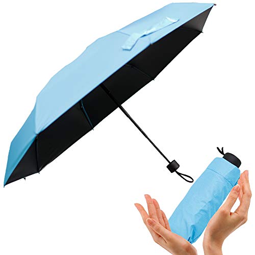 FUNTRESS Windproof Compact Travel Umbrella sun&rain mini Umbrellas-Lightweight (Blue Sky)