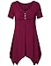 Jazzco Womens Short Sleeve Comfy A Line Handkerchief Hem Tunic Top