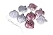 Clever Creations Christmas Heart Ornament Set Small Pink and White Heart with Glitter | Lightweight Shatter Resistant Design | 8 Pack | Festive Holiday Decor | 2