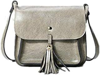 Amazon ビビショー ショルダーバッグ レザー 斜めがけ レディース コンパクト おしゃれ カジュアル 鞄 バッグ フリンジ 使いやすいade052 グレー ビビショー 斜めかけバッグ