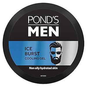 POND’S Men Ice Burst Cooling Face Gel, Non-Oily & Hydrated Look, Enriched With Menthol & Vitamin E, Non-Sticky Light…