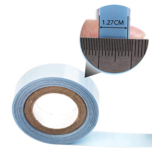 1.27cm x 3 Yards Hair Replacement Strong Adhesive Lace Front Wig Hair Support Tape, Double-Sided Water-Proof Invisible Tape 2 Rolls/Pack For Wigs/Toupees/Skin Weft Hair Extensions-Blue