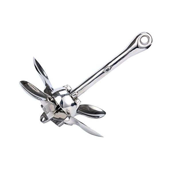 Amarine-made-Folding-Grapnel-Anchor-Steel-Stainless16lbs-07kg-Boat-Marine-Yacht-dinghies