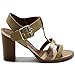 Ollio Womens Shoe T-Strap Stack Block High Heel Sandal