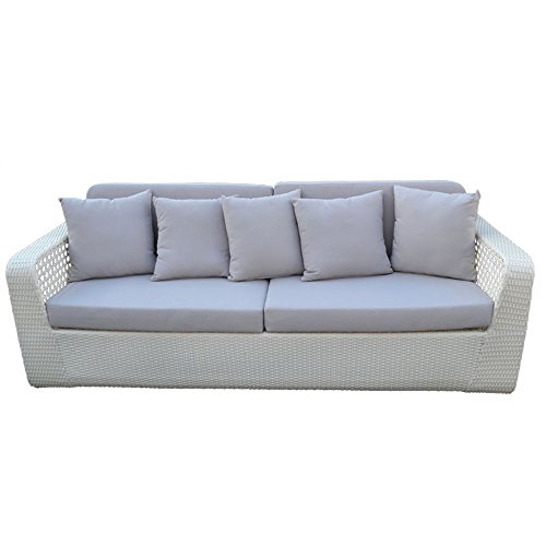 4 PC WHITE Sectional Sofa Chair Wicker Rattan Outdoor Patio Furniture Couch