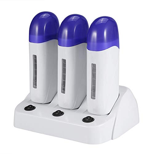 Portable Wax Epilator Set with Triple Roller Warmer for Body Hair Removal