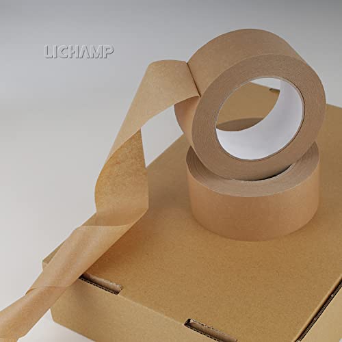 Lichamp 4 Pack Brown Painters Tape 2 inch Wide, Medium Adhesive Brown