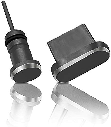innoGadgets Anti-dust Plug Compatible with Smartphones, MacBook, Laptop | USB-C dust Plug, Protection for Every USB-C Port - Aluminium Dust Plug – Black
