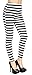 Simplicity Black & White Striped Ankle Length Footless Leggings