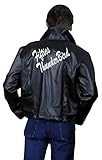 Charades Men's Plus Size Fifties Thunderbirds Costume Leather Jacket, Black, XXX-Large