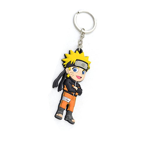 Naruto Character Uzumaki Figure Pendant with Ring PVC Keychain Anime Cartoon Accessory