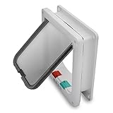 PetsN'all 4-WAY Locking Pet Door Cats and Small Dogs Indoor/Outdoor with Telescopic Frame 7.9 x 2.2 x 7.6 inch (Misc.)