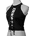 DZT1968® Women Girl Sexy Low-Cut Hollow Out Sleeveless Crop Vest Tops Bra (US 6=Asia M, Black)